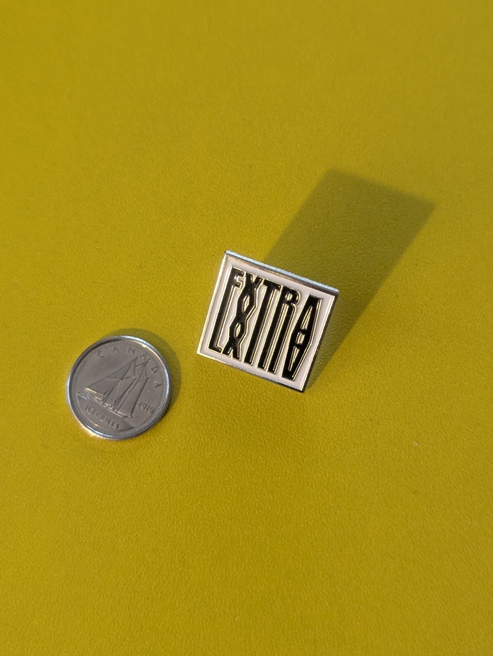 Silver 'EXTRA' Square Enamel Pin ✨